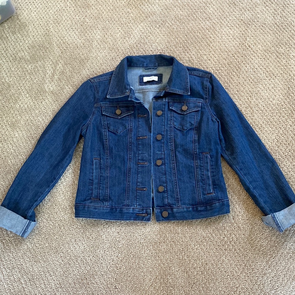 X-small Loft jean jacket, dark wash jean